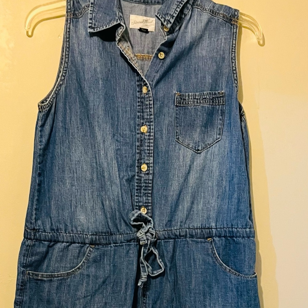 Universal tread denim romper